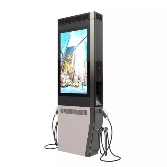 High Brightness Free Standing Electric Vehicle Charging Station Digital