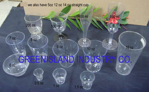 green goblet plastic cups