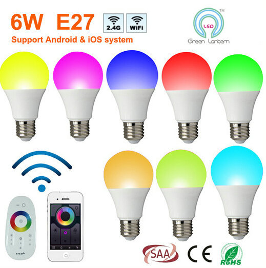 New Colourful Smart Control RGBW WIFI E27 B22 LED Bulb