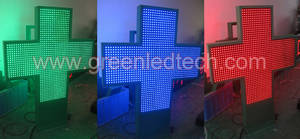 Wholesale led cross: 3D Full Color LED Pharmacy Cross Display 1000x1000