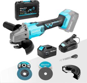 Wholesale flap disc: DURATECH Cordless Angle Grinder Kit Brushless 20V 4-1/2 Disc 4.0Ah Fast Charger