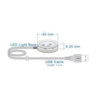 USB Powered Round LED Light Base, 7 Changing Lighting Colors, with 3-Button Controller 5