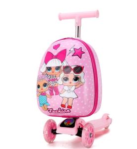 Wholesale kids bag: 2023 Wholesale New Style Boys Kids Scooter Toy Fashion Folding Girls School Kids Trolley Bag