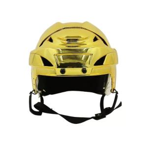 Wholesale helmet visors: Hockey Player Helmet with Electrolytic Gold