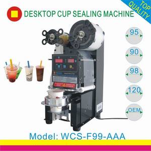 Wholesale foil cutter: CE Certificate Plastic Cup Sealing Machine for Bubble Tea /Boba Tea Cup Sealer Machine