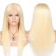 100% Luxury Blonde Human Hair Wigs Real Brazilian Straight Wavy Lace Front Wig S