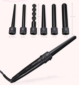 Wholesale hair curling iron: Hair Straightener Comb 6 in 1 Professional Wand Curling Iron Triple Rotating 3 Barrel Hair Curler