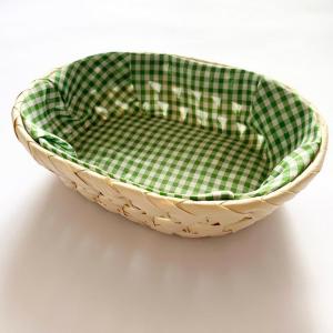 Wholesale wicker: Wicker Palm Leaf Woven Basket Lined with Checkered Fabric Made in Vietnam HP - B068