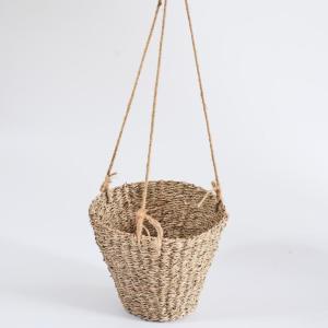 Wholesale garden decoration: Seagrass Handwoven Hanging Basket Planter Made in Vietnam HP - OTH014