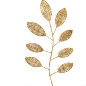 Wholesale decorative arts: Jute Leaf Branch Wall Decor Wall Art Manufactured in Vietnam HP - WD022