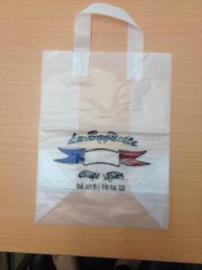 Wholesale white coffee: Soft Loop Handle Plastic Bags