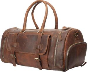 Wholesale used bus: Leather Men's Travel Duffle Luggage Bag