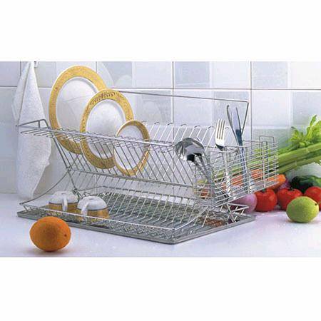 stainless steel dish rack with drainer tray