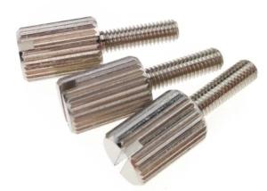 Wholesale stamping parts: Nickel Finish Fastener Screws , M3 Slotted Brass Knurled Head Thumb Screws