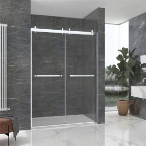 Wholesale safety tempered glass railing: Solid Aluminum Header Bypass Sliding Shower Door