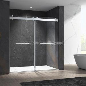 Wholesale safety tempered glass railing: Heavy-Duty Double Sliding Shower Enclosure with Soft-Closing Doors
