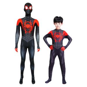 Wholesale spider fittings: Spiderman Boy Costume Superhero Tight-fitting Children's Black Spider One-piece Performance Costume