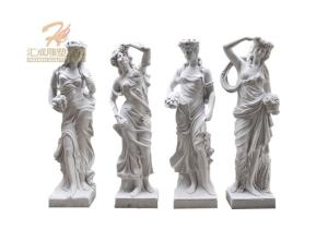 Wholesale marble figure: Hand Carve Four Season Lady Goddess Garden Statue Sculpture