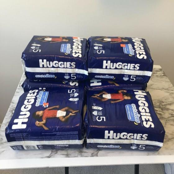 Huggies Overnites Nighttime Disposable Baby Diapers Size 5 Baby 18 ...