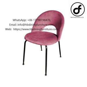 Wholesale hollow: Pink Hollow Backrest Velvet Dining Chair