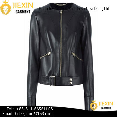 New Style Lady's True Leather Jacket with Zipper Fashion image