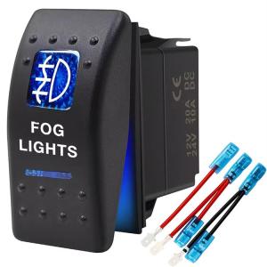 Wholesale car led lamps: ON OFF Blue LED Fog Light Rocker Switch for Automotive Cars Vehicles Marine Boats Trucks Trailers