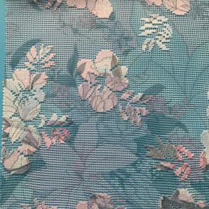 Wholesale printing fabric: Large Flower Skirt Polyester Printed Lace Fabric