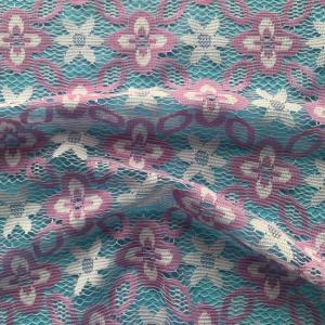 Wholesale fabric: China Polyester and Cationic-Dyeable Lace Fabric