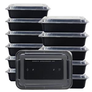 Wholesale airtight box: Meal Prep Containers Single Compartment with Airtight Lids(38oz) Reusable Lunch Boxes- Black