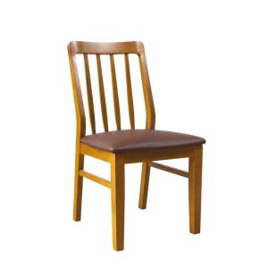 Wholesale cushions: Wooden Dining Chair Armless Upholstered Dining Room Chairs with PU Leather Cushion for Hotel Restaur
