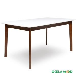 Wholesale wood table: Modern Dining Table Room Ellipse Veneer Table Top Wood Dining Table Four People
