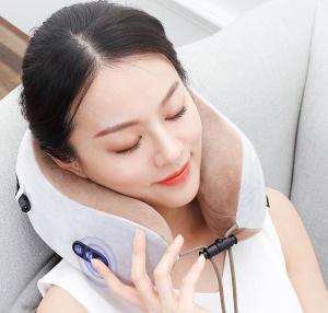 Wholesale neck massage: HFY 858-5G Rechargeable U Type Neck Massage Pillow