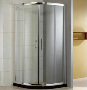 Wholesale curved safety glass: Custom Conner Curved Sliding Glass Quadrant Shower Enclosures