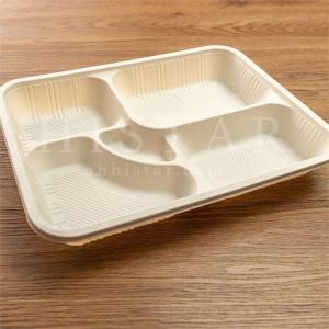 Wholesale food tray: Environmentally Friendly Corn Starch Food Tray Disposable Food Tray Wholesale