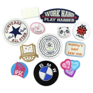 Wholesale overlocking: Hot Sale Custom Brand Logo Classic Woven Patch Stitched with Laser Cut for Irregular Shape Accessori