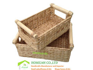 Wholesale handmade gift: Water Hyacinth Storage Baskets S/2 New Product