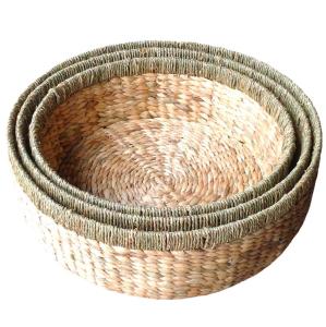 Wholesale water hyacinth baskets: Iron Basket Water Hyacinth Natural S/3 _ Home24h HO 2155