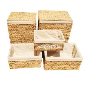 Wholesale l: Water Hyacinth Hand Woven Laundry Baskets
