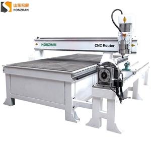 Wholesale cnc router for door: Honzhan HZ-R1325 Wood Stair Leg 3D Carving Machine CNC Router with Rotary Attachment