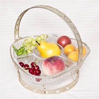 Sell home decoration entertaining glass fruit basket table top fruit basket