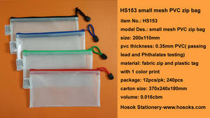 Wholesale mesh bags: HS153: Small Mesh PVC Zip Bag