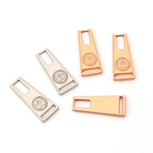 Wholesale metal bags: Custom 3 -5 -8 Metal Zipper Ends Head Zip Sliders Puller with Letter Logo for Clothing and Bags