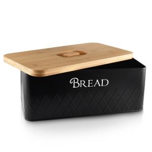 Wholesale cake tin: Bread Bin Bread Box with Bamboo Lid