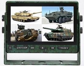 Wholesale power line: 7 Inch AHD Quad or 3CH Heavy Duty Military Monitor