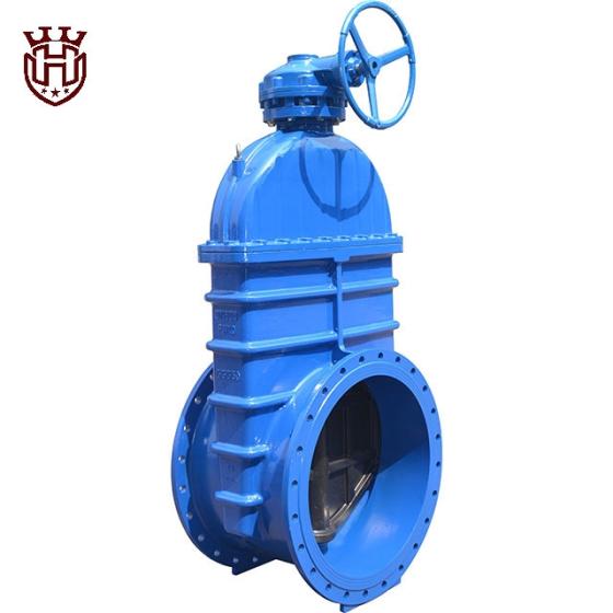 Big Size BS5163/DIN3352 F4 Gearbox Resilient Seat Gate Valve DI Flanged ...