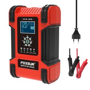 Wholesale cpu cooling fans: FOXSUR Motorcycle & Car Battery Charger 12V 24V 12A Pulse Repair Charger LIFEPO4 AGM Deep Cycle GEL