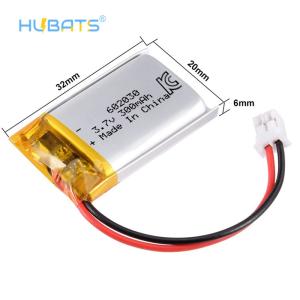 Wholesale mp3 battery: Hubats 300mAh 602030 3.7V Lithium Polymer Rechargeable Battery for Bluetooth MP3 MP4 Smart Watch