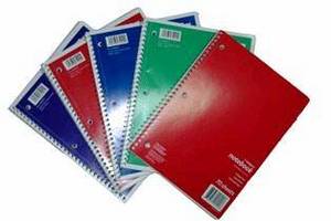 Wholesale paper board: 70ct 1Subject Spiral Notebook