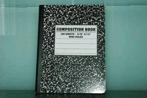 Wholesale packing tape: 100Ct Black Marble Composition Book