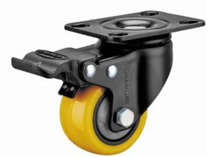 Wholesale swivel casters wheels: H3 Orange  PU Fixed/Swivel/Brake/Thread Stem Type Caster Wheels with 6000 Single Ball Bearing